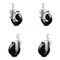 Service Caster 4 Inch Hard Rubber Wheel Swivel 7/8 Inch Square Stem Caster Brakes SCC, 2PK SCC-SQ20S414-HRS-TLB-78-2-S-2 - alternate 1